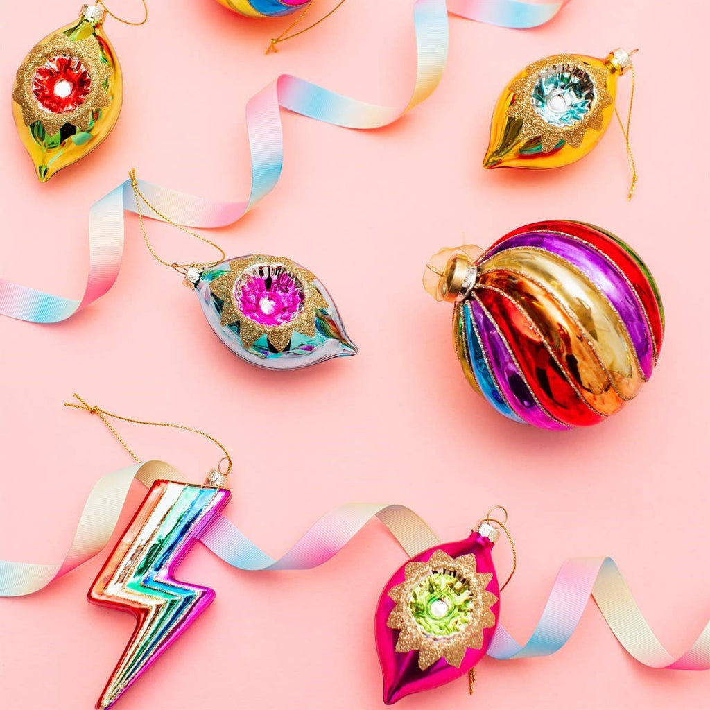 Vintage Indented Baubles Set of 4